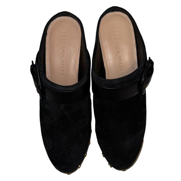 Brand New Veronica Beard Dacey Black Suede Clog Mules Size 9 - Picture 3 of 13